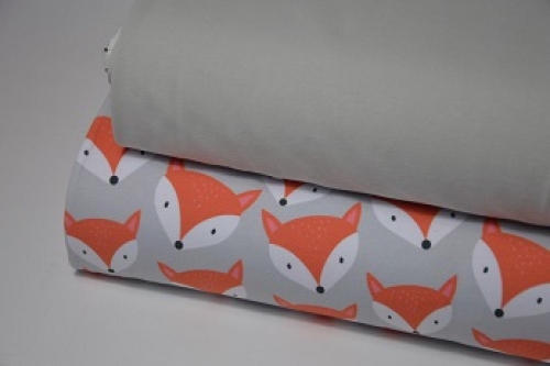 French Terry | Anton | hellgrau orange